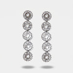 Orecchini in Metallo Pendente Triplo Argento Strass - BYSIMON gioielli