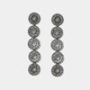 Orecchini in Metallo Pendente Triplo Argento Strass