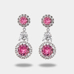 Orecchini in Metallo Pendente Triplo Rosso Strass - BYSIMON gioielli