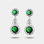 Orecchini in Metallo Pendente Triplo Verde Smeraldo - BYSIMON gioielli