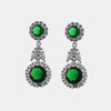 Orecchini in Metallo Pendente Triplo Verde Smeraldo
