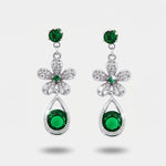 Orecchini in Metallo Pendente Verde Turchese Strass - BYSIMON gioielli