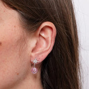 Orecchini in Metallo Lobo Stellina Argento Strass