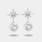 Orecchini in Metallo Pendente Stella Argento Strass - BYSIMON gioielli