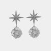 Orecchini in Metallo Pendente Stella Argento Strass