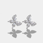 Orecchini in Metallo Lobo Farfalla Argento Strass - BYSIMON gioielli