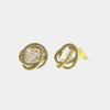 Orecchini in Metallo Lobo Tondo Oro Piccolo Strass