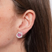 Orecchini in Metallo Lobo Tondo Rosa Piccolo