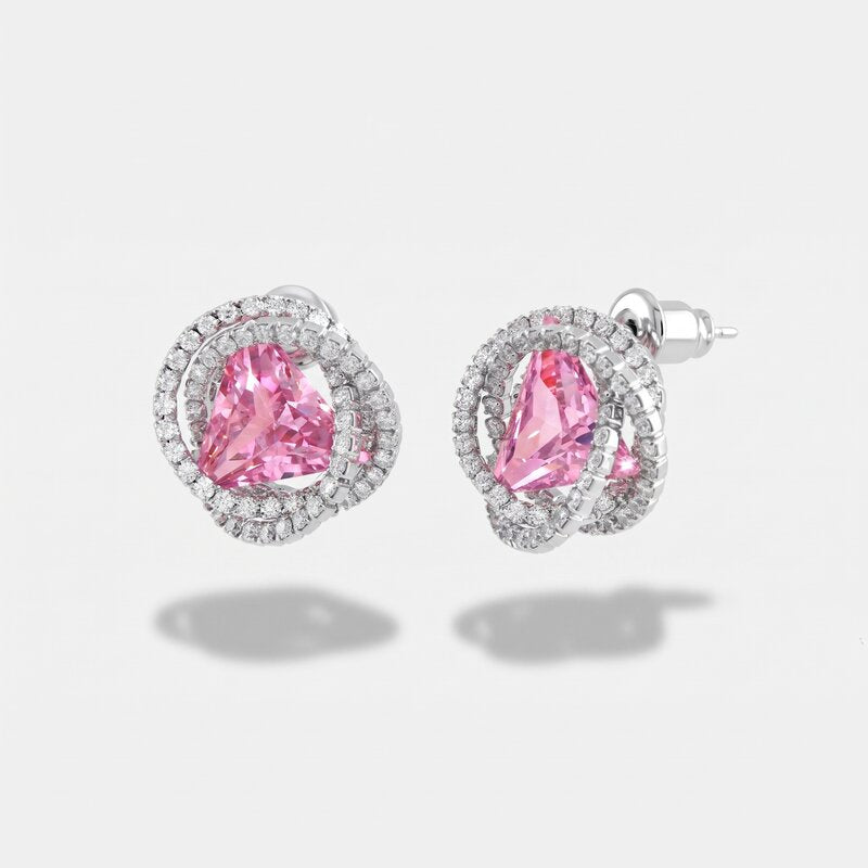 Orecchini in Metallo Lobo Tondo Rosa Piccolo - BYSIMON gioielli