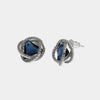 Orecchini in Metallo Lobo Asimmetrico Blu Strass