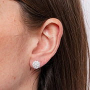 Orecchini in Metallo Lobo Piccolo Cristallo Argento