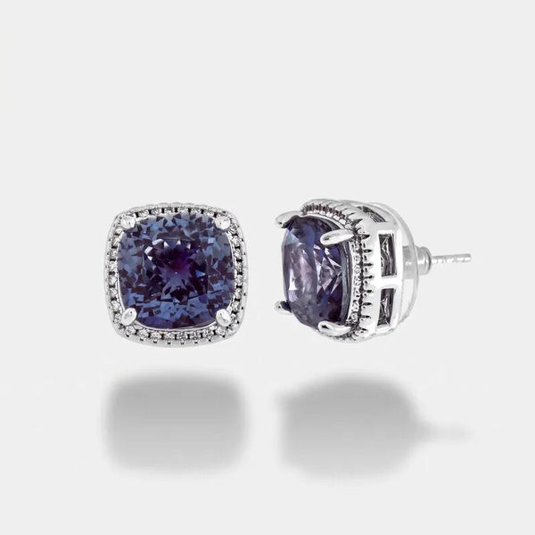 Orecchini in Metallo zircone quadrato blu ghiaccio