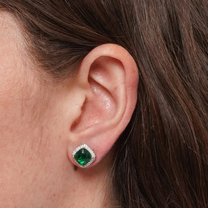 Orecchini in Metallo a lobo zircone verde