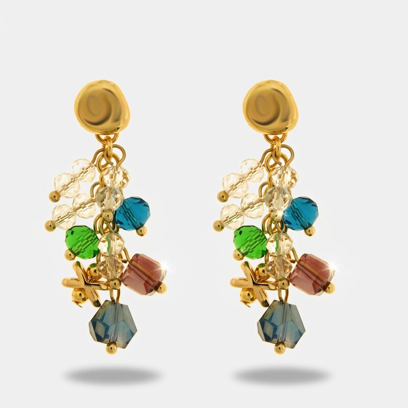 Orecchini in Metallo con cristalli colorati