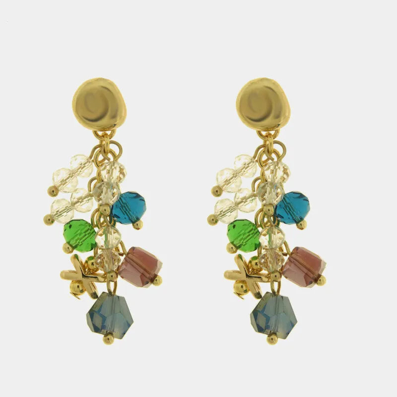 Orecchini in Metallo con cristalli colorati