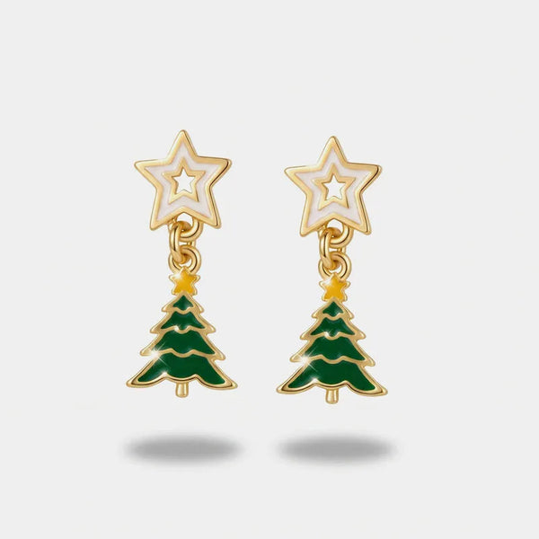 Orecchini in Metallo stelle a lobo e albero di Natale