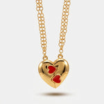 Set in Metallo collana magnetico a forma di cuore con cuore rosso - BYSIMON gioielli