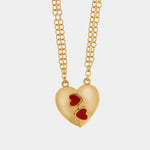 Set in Metallo collana magnetico a forma di cuore con cuore rosso - BYSIMON gioielli