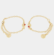 Set in Metallo bracciale magnetico a forma di cuore con cuore rosso