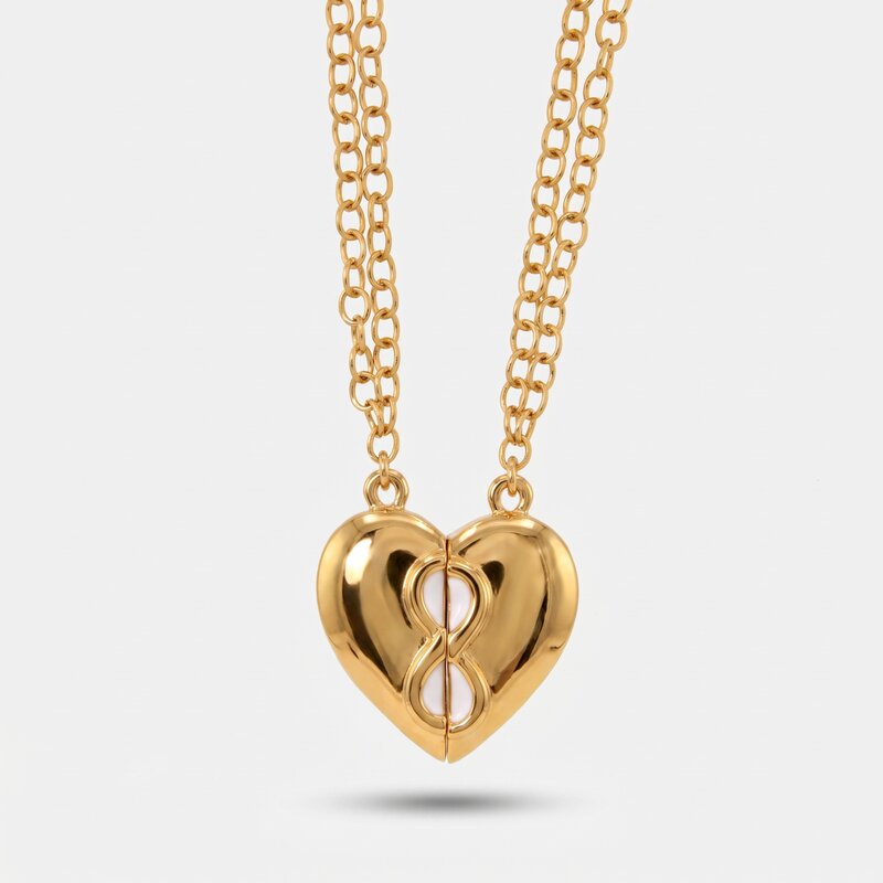 Set in Metallo collana magnetica a forma di cuore - BYSIMON gioielli