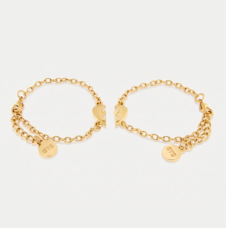 Set in Metallo bracciale magnetico a forma di cuore - BYSIMON gioielli