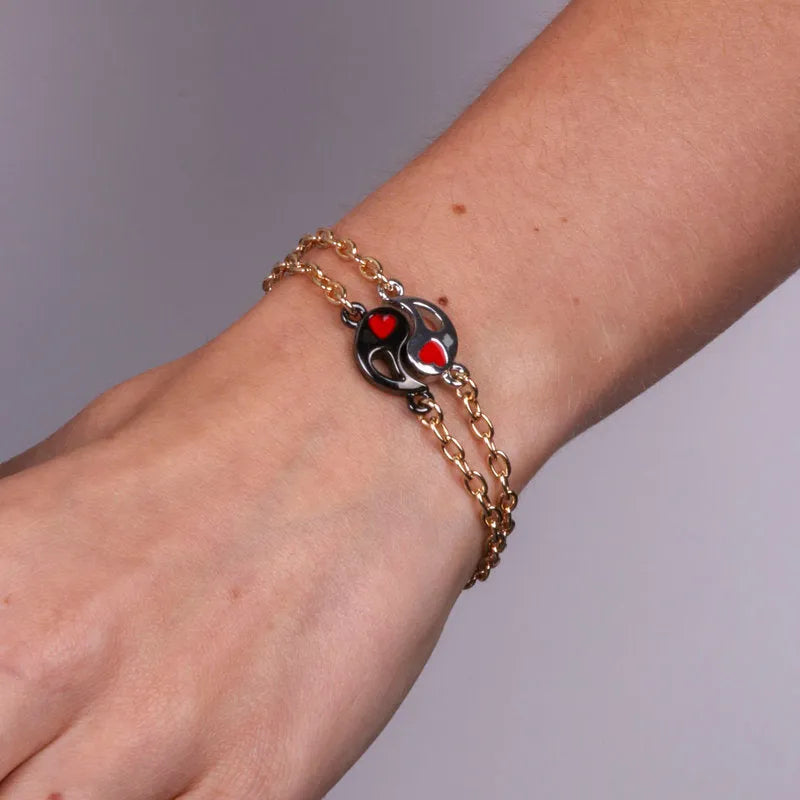 Set in Metallo bracciale magnetico a forma di ying yang - BYSIMON gioielli