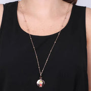 Ciondolo in Metallo con simbolo bimba impreziosito da smalti colorati