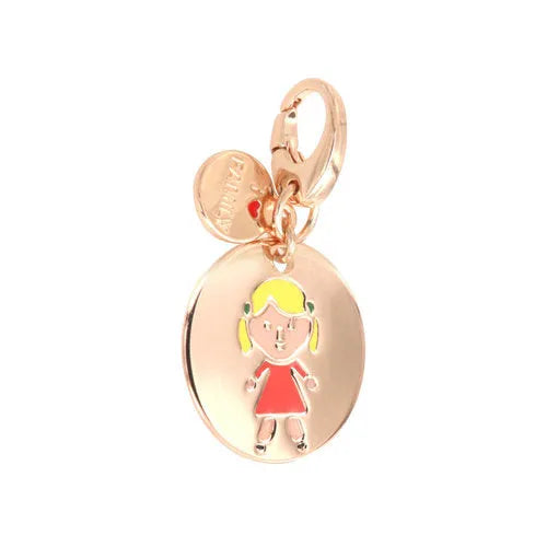 Ciondolo in Metallo con simbolo bimba impreziosito da smalti colorati