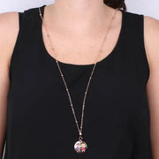 Ciondolo in Metallo con simbolo bimbi impreziositi da smalti colorati