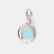 Ciondolo in Metallo a medaglione con simbolo campana in smalto turchese