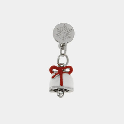 Christmas lucky bell metal pendant with red bow