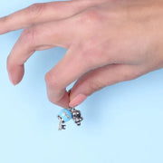 Ciondolo in Metallo chiave con campanella portafortuna impreziosita da smalti colorati