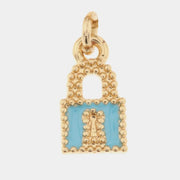 Ciondolo in Metallo lucchetto impreziosito da smalti colorati