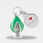 Ciondolo in Metallo con pumo verde acqua - BYSIMON gioielli
