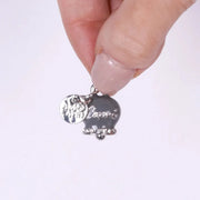 Ciondolo in Metallo con campanella grigia scritta capri