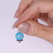 Ciondolo in Metallo con campanella azzurra scritta capri