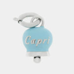 Ciondolo in Metallo con campanella azzurra scritta capri