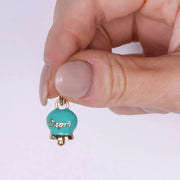 Ciondolo in Metallo con campanella turchese scritta capri