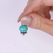 Ciondolo in Metallo con campanella verde acqua scritta capri