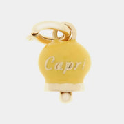 Ciondolo in Metallo  campanella giallo con scritta Capri