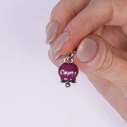 Ciondolo in Metallo con campanella viola scritta capri