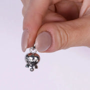 Ciondolo in Metallo con campanella argento scritta capri