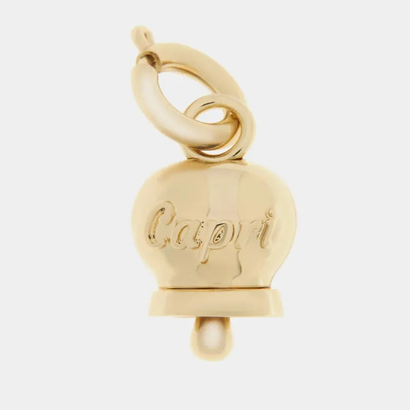 Ciondolo in Metallo con campanella gold scritta capri