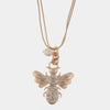 Collana in Metallo con ape pendente e cristalli