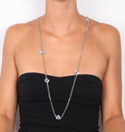 Collana in Metallo con nodi in smalto bianco e blu