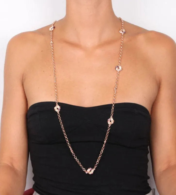Collana in Metallo con nodi in smalto bicolore