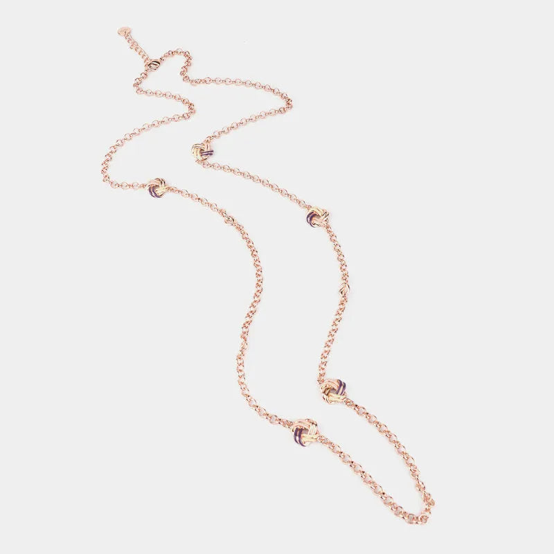 Collana in Metallo con nodi in smalto bicolore