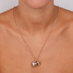 Collana in Metallo con campanella impreziosita da smalti colorati e piccola campanella traforata a motivo cuori - BYSIMON gioielli