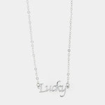 Collana in Metallo con scritta LUCKY
