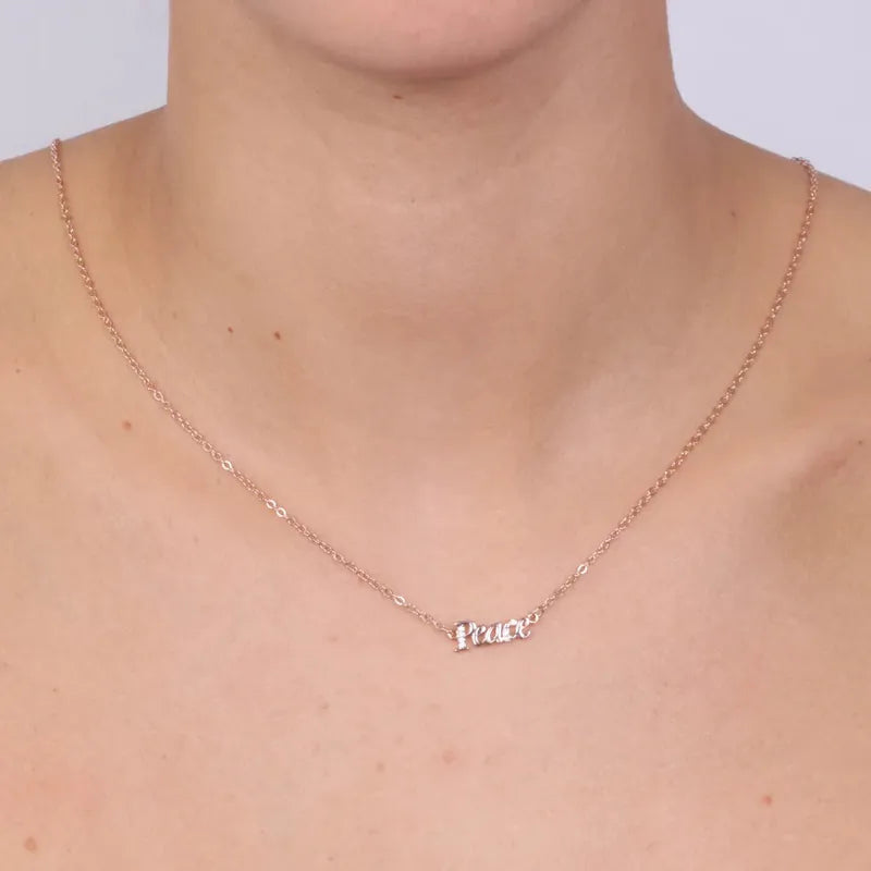 Collana in Metallo con scritta PEACE